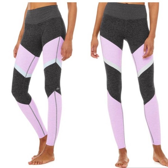 ALO Yoga Pants - ALO Yoga Alosoft High Waist Sheila Legging Gray, Ultraviolet, Blue S